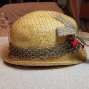 Vintage Hat with Broche and Veil Detailing